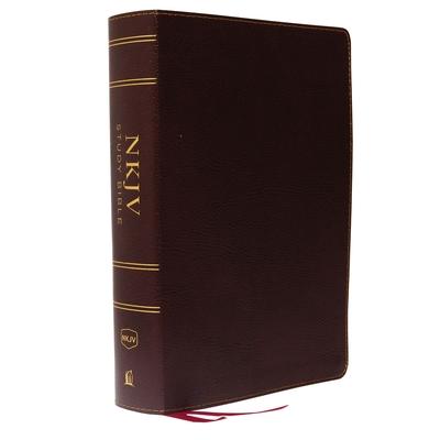 NKJV Study Bible, Bonded Leather, Burgundy, Full-Color, Comfort Print