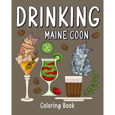 Drinking Maine Coon Coloring Book | 拾書所