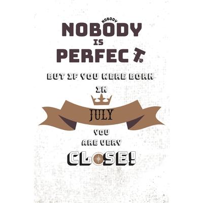 Nobody perfect but if you were born in July you are very close!Notebook Birthday Gift Whit