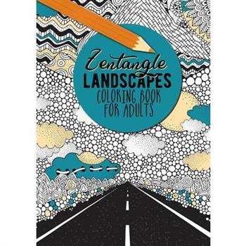 Zentangle Landscapes Coloring Book for Adults