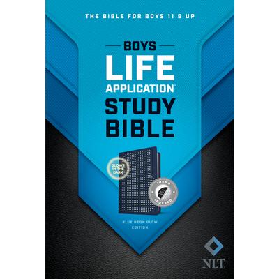 NLT Boys Life Application Study Bible, Tutone (Leatherlike, Blue/Neon/Glow, Indexed)