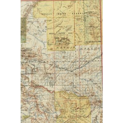 Arizona Vintage Map Field Journal Notebook, 50 pages/25 sheets, 4x6