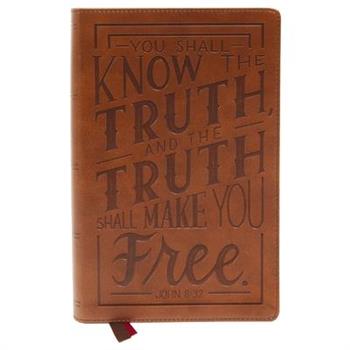 Nkjv, Personal Size Large Print End-Of-Verse Reference Bible, Verse Art Cover Collection, Leathersoft, Brown, Red Letter, Comfort Print