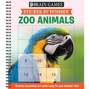 Brain Games - Sticker by Number: Zoo Animals (Square Stickers)