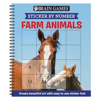 Brain Games - Sticker by Number: Farm Animals (Square Stickers)