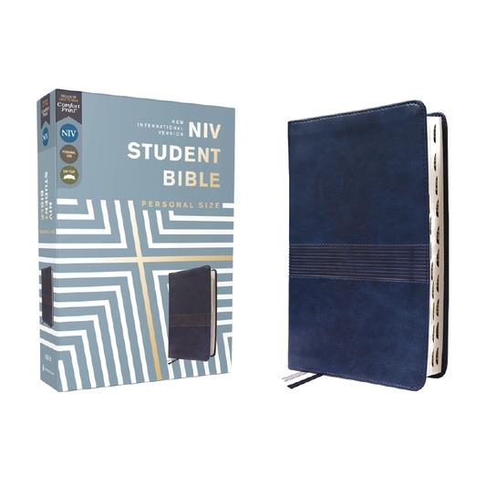 Niv, Student Bible, Personal Size, Leathersoft, Navy, Thumb Indexed, Comfort Print | 拾書所