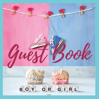 Premium Guest Book - Baby Shower Boy or Girl - 80 Premium color pages- 8.5 x8.5