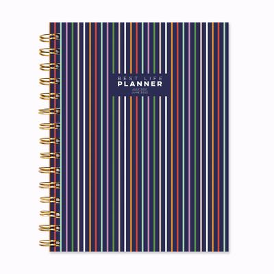 Cal 2022- Preppy Stripes Best Life Academic Year Planner