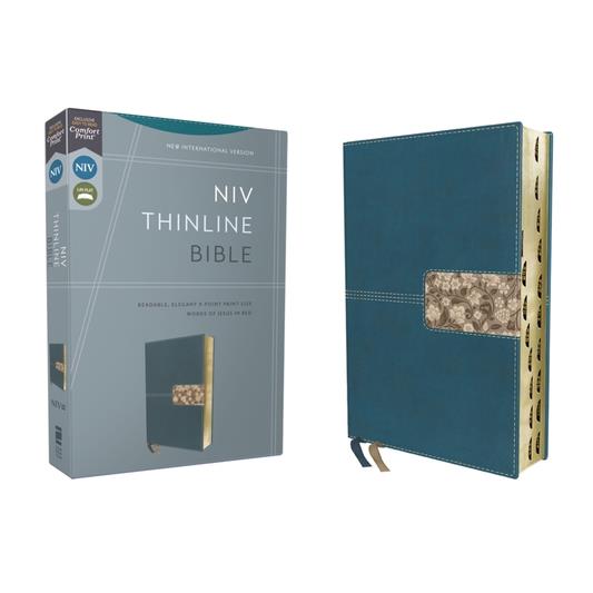 Niv, Thinline Bible, Leathersoft, Teal, Red Letter, Thumb Indexed, Comfort Print
