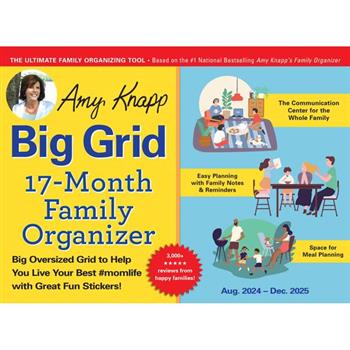 2025 Amy Knapp’s Big Grid Family Organizer Wall Calendar