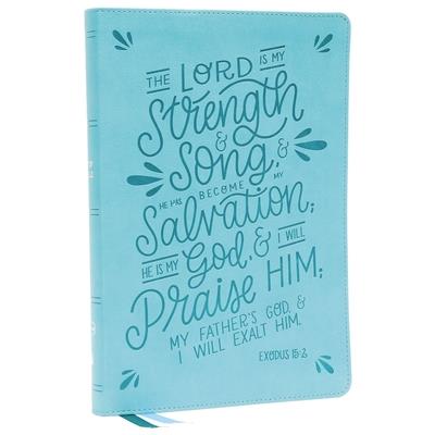 Nkjv, Thinline Bible, Verse Art Cover Collection, Leathersoft, Teal, Red Letter, Comfort Print