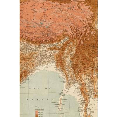 1920 Map of the Indian Empire and Ceylon [Sri Lanka] - A Poetose Notebook / Journal / Diary (50 pages/25 sheets)