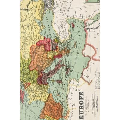 1914 Map of Europe - A Poetose Notebook / Journal / Diary (50 pages/25 sheets)