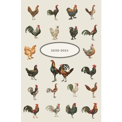 July 2020-July 2021 Academic Year Weekly and Monthly Planner Full of Inspirational Quotes With a Cover Full of Chickens, Perfect Bound Like a 5.25 x 8 Book