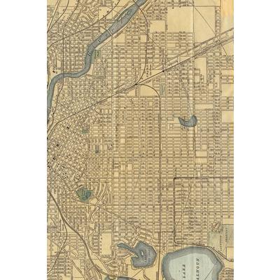 1895 Map of Minneapolis, Minnesota - A Poetose Notebook / Journal / Diary (50 pages/25 sheets)