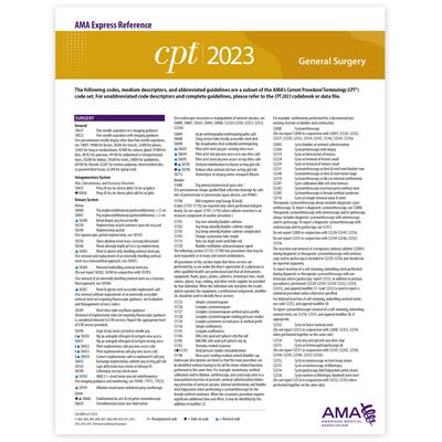 CPT 2023 Express Reference Coding Card: General Surgery