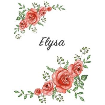 ElysaPersonalized Notebook with Flowers and First Name - Floral Cover (Red Rose Blooms). C