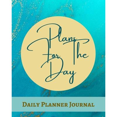 Plans For The Day Daily Planner Journal - Pastel Teal Blue Brown Gold Marble - Abstract Contemporary Modern Design - Ar