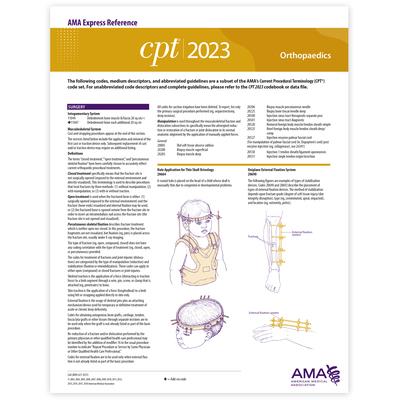 CPT 2023 Express Reference Coding Card: Orthopaedics