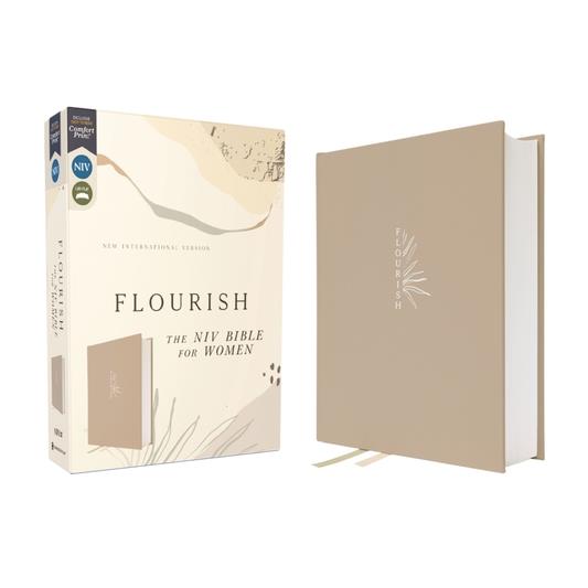Flourish: The NIV Bible for Women, Cloth Over Board, Cream, Comfort Print