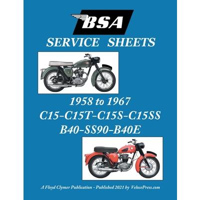 BSA C15-C15t-C15s-C15ss-B40-Ss90-B40e 'Service Sheets' 1958-1967 | 拾書所