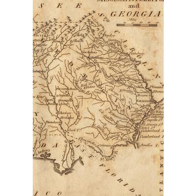 1806 Map of Mississippi Territory and Georgia - A Poetose Notebook / Journal / Diary (50 pages/25 sheets)