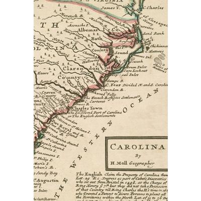 1732 Map of Carolina - a Poetose Notebook / Journal / Diary (50 Pages/25 Sheets)
