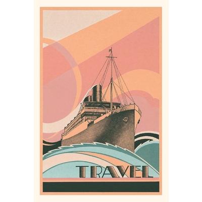 Vintage Journal Abstract Ocean Liner Travel Poster