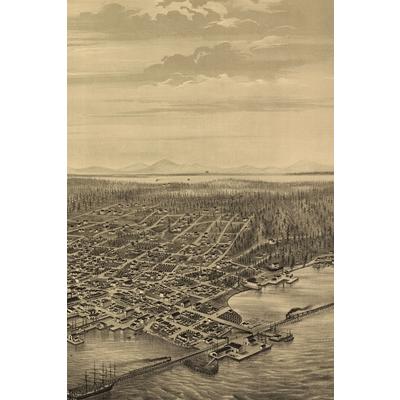 Seattle, Washington Vintage Map Field Journal Notebook, 50 pages/25 sheets, 4x6