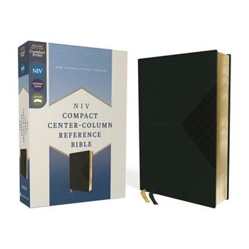 Niv, Compact Center-Column Reference Bible, Leathersoft, Green, Red Letter, Comfort Print
