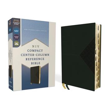 Niv, Compact Center-Column Reference Bible, Leathersoft, Green, Red Letter, Thumb Indexed. Comfort Print