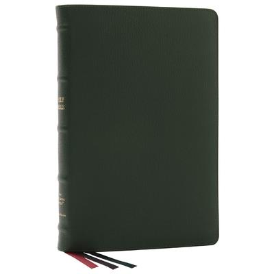 Nkjv, Thinline Reference Bible, Large Print, Premium Goatskin Leather, Green, Premier Collection, Red Letter, Comfort Print