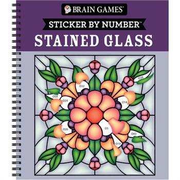 Brain Games - Sticker by Number: Stained Glass (28 Images to Sticker)