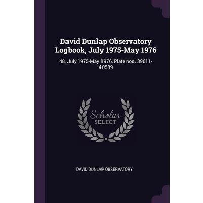 David Dunlap Observatory Logbook, July 1975-May 1976