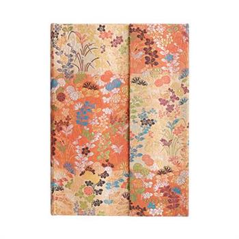 Paperblanks 2024-2025 Weekly Planner Kara-Ori Japanese Kimono 18-Month MIDI Horizontal Wrap 208 Pg 80 GSM