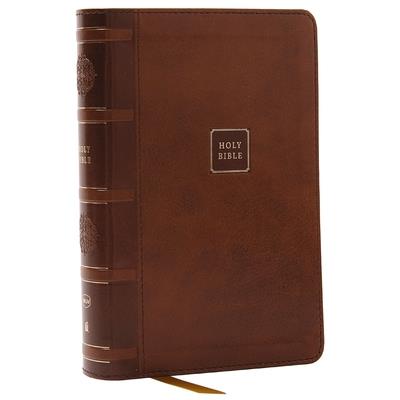 Nkjv, Compact Paragraph-Style Reference Bible, Leathersoft, Brown, Red Letter, Comfort Print
