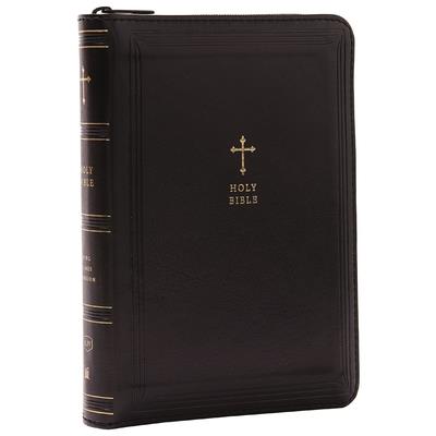 KJV Holy Bible, Compact Reference Bible, Leathersoft, Black with Zipper, 43,000 Cross-References, Red Letter, Comfort Print