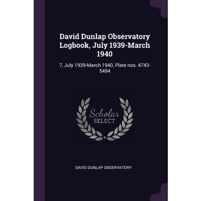 David Dunlap Observatory Logbook, July 1939-March 1940