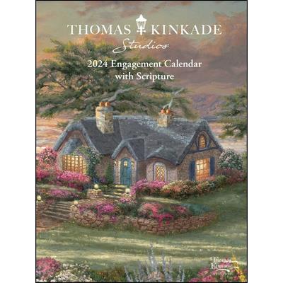 Thomas Kinkade Studios 12-Month 2024 Monthly/Weekly Engagement Calendar with Scr