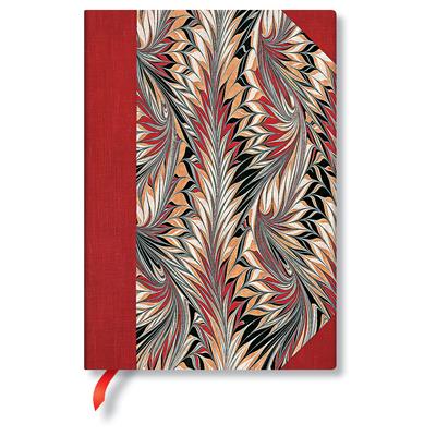 Paperblanks Rubedo Cockerell Marbled Paper Hardcover MIDI Lined Elastic Band Closure 144 Pg 120 GSM