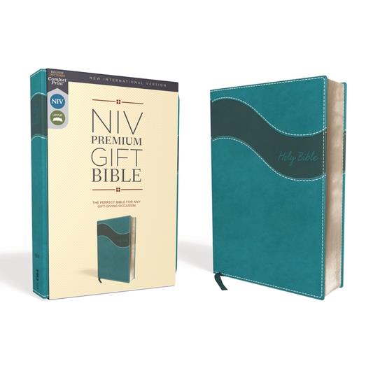 Niv, Premium Gift Bible, Leathersoft, Blue, Red Letter Edition, Comfort Print