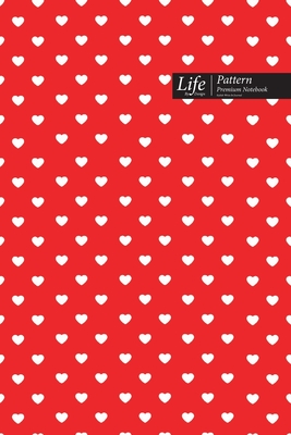 Hearts Pattern Composition Notebook, Dotted Lines, Wide Ruled Medium Size 6 x 9 Inch (A5),