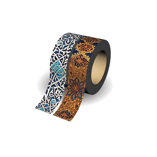 Paperblanks Granada Turquoise/Safavid Indigo Pack of 2 Rolls of Washi Tape | 拾書所