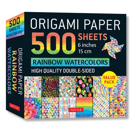 Origami Paper 500 Sheets Rainbow Watercolors 6 (15 CM) | 拾書所