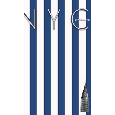 NYC Chrysler building blue and white stipe grid page style $ir Michael Limited edition
