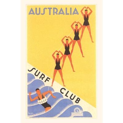 Vintage Journal Australia Travel Poster, Surf Club
