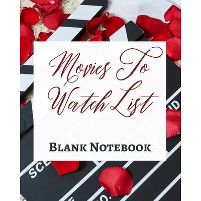 Movies To Watch List - Blank Notebook - Write It Down - Pastel Rose Red Black - Abstract Modern Contemporary Unique Art