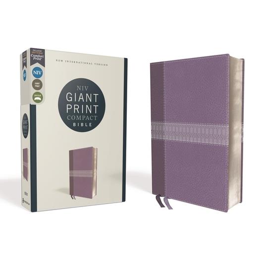 Niv, Giant Print Compact Bible, Leathersoft, Purple, Red Letter Edition, Comfort Print