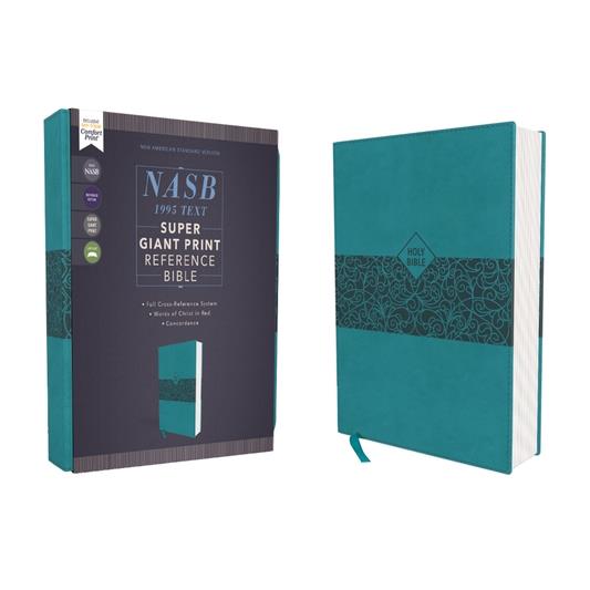 Nasb, Super Giant Print Reference Bible, Leathersoft, Teal, Red Letter Edition, 1995 Text, Comfort Print
