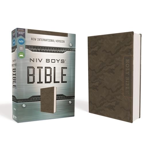 Niv, Boys’ Bible, Leathersoft, Brown Camo, Comfort Print